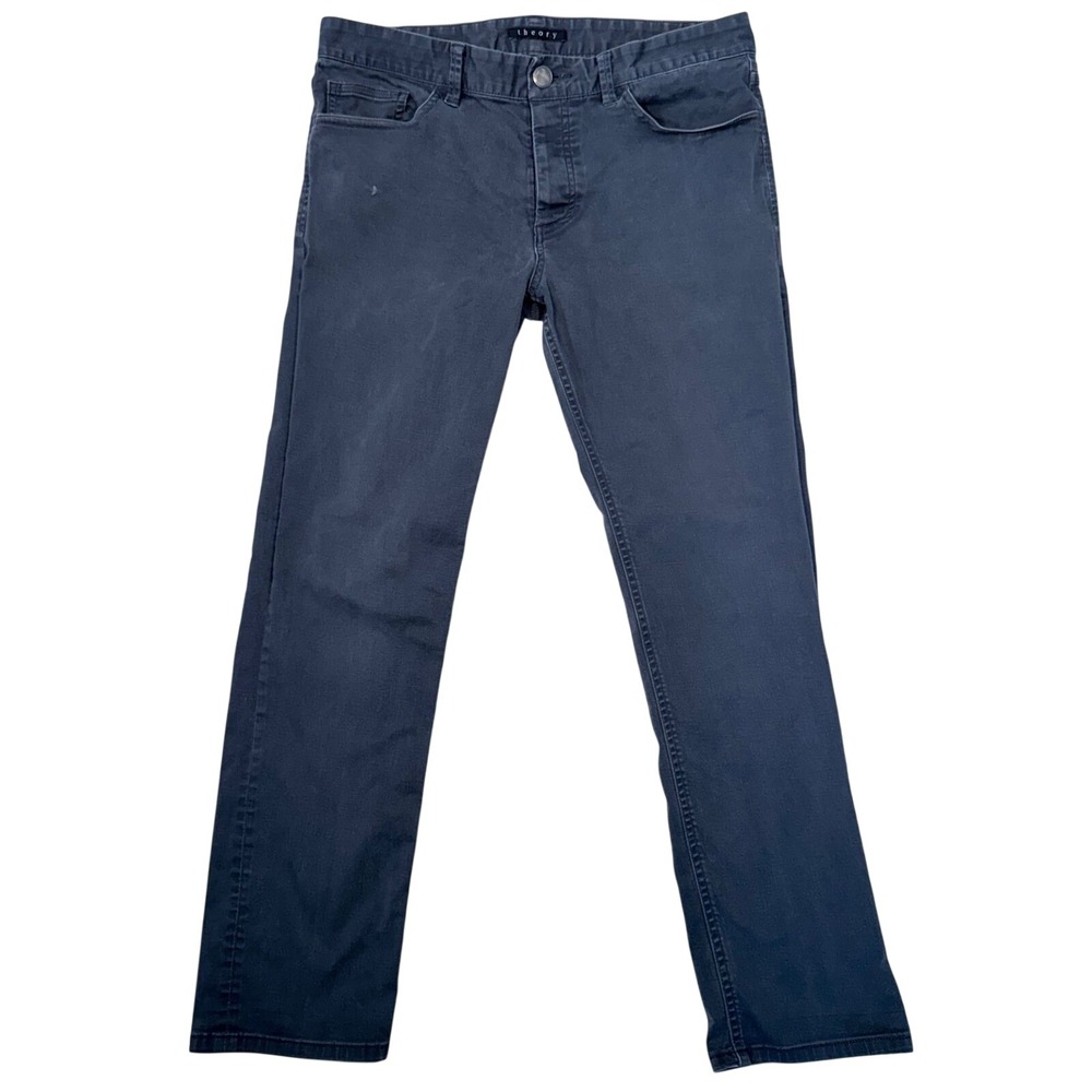 Theory Haydin Writer Pants Mens 33 Gray Slim Straight Stretch Excellent